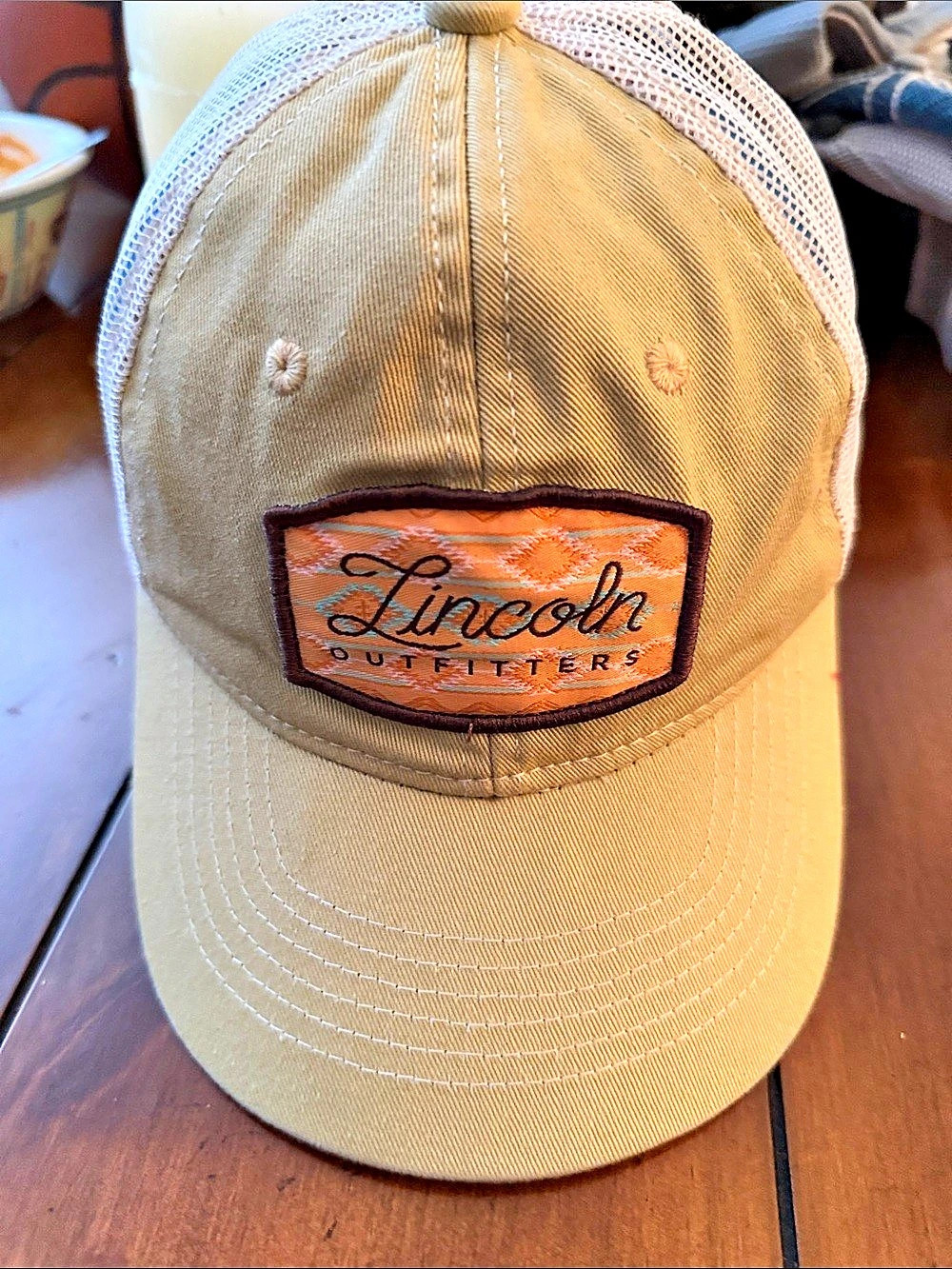 Lincoln Outfitters Trucker Hat Tan & White